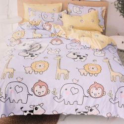 Detská postelná súprava so zvieratkami (100x140 cm, 38x50 cm)