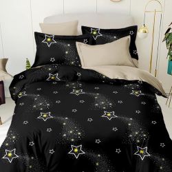 Francúzske posteľné obliečky CRUZ BLACK SKY 200x220cm - 200 x 220 cm - 6 SET 1x prikrývka 2x vankúš 2x malý vankúš 1x plachta