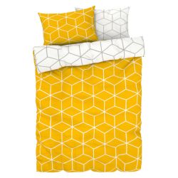 Livarno Home Saténová obojstranná posteľná bielizeň, 200 x 220 cm (vzor/žltá)