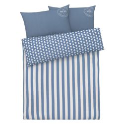 Mexx Home Bavlnená posteľná bielizeň Renforcé, 200 x 220 cm (modrá/biela)