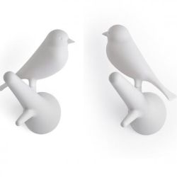 Nástenný vešiak Qualy Hook Sparrow, 2ks, biely-biely
