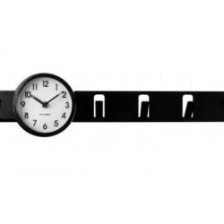Vešiak s hodinami Balvi Clock In čierny 57cm