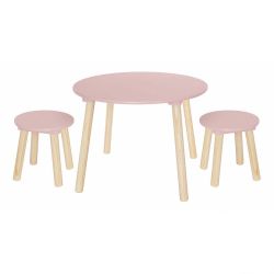 Dadaboom.sk Detský drevený stôl so stoličkami-ružový