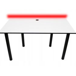 Expedo Počítačový herný stôl CODE BIG B2 s LED, 160x73-76x80, biela/čierne nohy