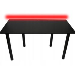 Expedo Počítačový herný stôl CODE BIG B2 s LED, 160x73-76x80, čierna/čierne nohy