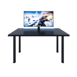 Expedo Počítačový herný stôl CODE X2 s LED, 135x73-76x65, čierna/čierne nohy + USB HUB