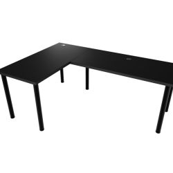 Expedo Počítačový rohový stôl LOOK N, 200/135x73-76x65, čierna, ľavý