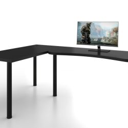 Expedo Počítačový rohový stôl MOOD L, 200/135x73-76x65, čierna, ľavý