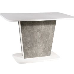 Expedo Rozkladací jedálenský stôl HESTIA, 110-145x76x68, biela/beton