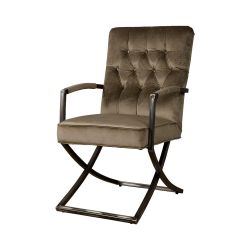 MOOD SELECTION Luton stolička s podrúčkami, tmavo-béžová