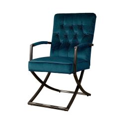 MOOD SELECTION Luton stolička s podrúčkami, zeleno-modrá