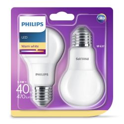 Philips SADA 2x LED Žiarovka Philips E27/5,5W/230V 2700K
