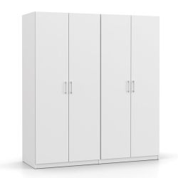 DREVONA03 Šatníková skriňa 4-dverová biela BASIC 4DV