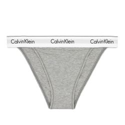 CALVIN KLEIN - Modern cotton high leg sivé brazilky