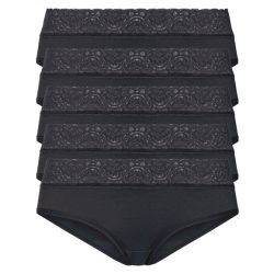 esmara Dámske nohavičky s čipkou, 5 kusov (M (40/42), čierna)