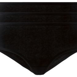ESMARA® Dámske bedrové nohavičky s biobavlnou, 3 kusy (L (44/46), čierna)