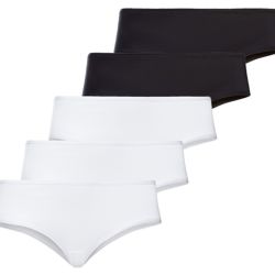 ESMARA® Dámske bedrové nohavičky XXL, 5 kusov (XL (48/50), čierna/biela)