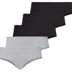 ESMARA® Dámske bedrové nohavičky XXL, 5 kusov (XL (48/50), čierna/sivá)