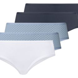 ESMARA® Dámske bedrové nohavičky, 5 kusov (M (40/42), vzor/svetlomodrá/námornícka modrá/biela)