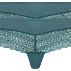 ESMARA® Dámske čipkované bedrové nohavičky, 2 kusy (L (44/46), zelená)