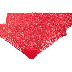 ESMARA® Dámske čipkované nohavičky, 2 kusy (XS (32/34), červená)