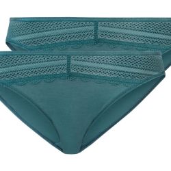 ESMARA® Dámske čipkované nohavičky, 2 kusy (XS (32/34), zelená)