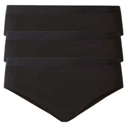 ESMARA® Dámske rebrované bedrové nohavičky, 3 kusy (L (44/46), čierna)