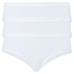 ESMARA® Dámske rebrované bedrové nohavičky, 3 kusy (XS (32/34), biela)