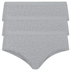 ESMARA® Dámske rebrované bedrové nohavičky, 3 kusy (XS (32/34), sivá)