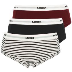 MEXX Dámske bedrové nohavičky, 3 kusy (L, biela/pruhy/čierna/bordová)