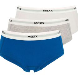MEXX Dámske bedrové nohavičky, 3 kusy (XL, biela/sivá/modrá)