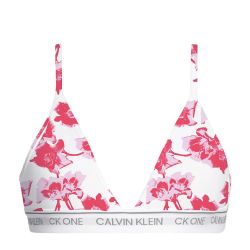 CALVIN KLEIN - CK ONE fashion flower print triangle podprsenka s nastaviteľnými ramienkami