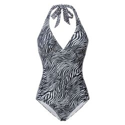 ESMARA® Dámske jednodielne plavky  (36, vzor / biela / čierna )