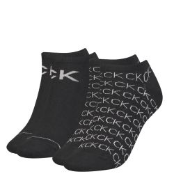 CALVIN KLEIN - 2PACK repeat logo Callie čierne členkové ponožky