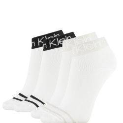 CALVIN KLEIN - 2PACK white combo coolmax členkové ponožky