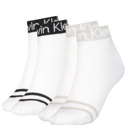 CALVIN KLEIN - 2PACK white combo quarter ponožky