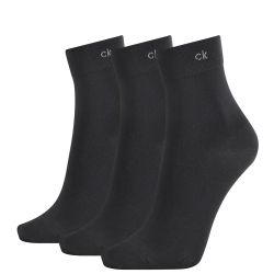 CALVIN KLEIN - 3PACK čierne ponožky s logom CK