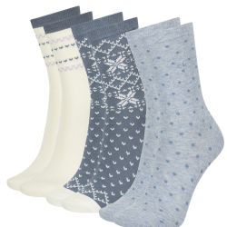 CALVIN KLEIN - 3PACK fair isle blue combo ponožky v darčekovom balení