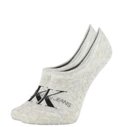 CALVIN KLEIN - CK jeans logo neviditeľné ponožky sivé