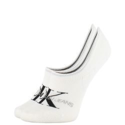 CALVIN KLEIN - CK jeans monogram biele dámske neviditeľné ponožky