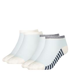 TOMMY HILFIGER - 2PACK summer stripes biele členkové ponožky