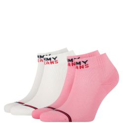 TOMMY HILFIGER - 2PACK Tommy jeans vintage quarter pink ponožky