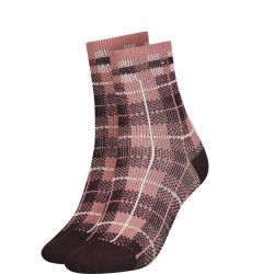 TOMMY HILFIGER - disruptive check brown ponožky