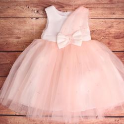 Detské spoločenské šaty - ružové s tylom