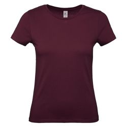 Dámske tričko B&C Barva: Burgundy, Velikost: 2XL