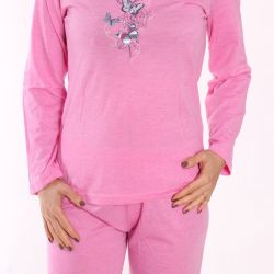 Dámske pyžamo DEHAI-N-2831 - motýle - ružové