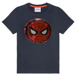 Chlapčenské bavlnené tričko s obojstranným flitrom (110/116, Spider-Man)