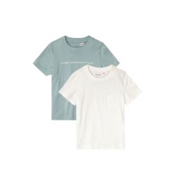 LUPILU® Chlapčenské tričko, 2 kusy (110/116, mentolová/biela)