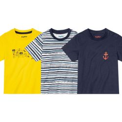 LUPILU® Chlapčenské tričko, 3 kusy (86/92, žltá/modrá)