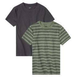 PEPPERTS® Chlapčenské tričko, 2 kusy (122/128, tmavosivá/zelená)